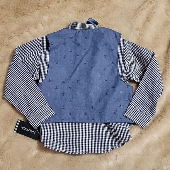 NAUTICA 3-PIECE DRESS SHIRT, VEST AND PANTS, SIZE 24 MONTHS - NEW! - Picture 5 of 10
